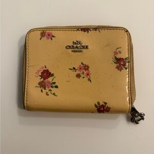 Coach Yellow Wallet with Floral Design